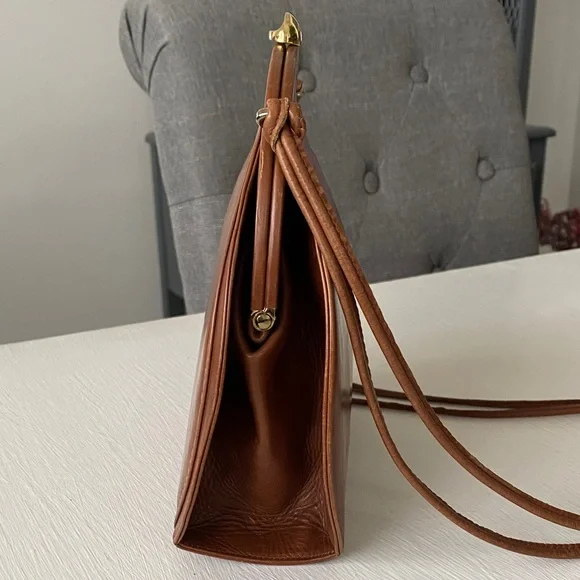 Vintage Bally Les Accessoires Dome-Shaped Saddle Leather Bag 1970s Made w COA - Picture 7 of 14